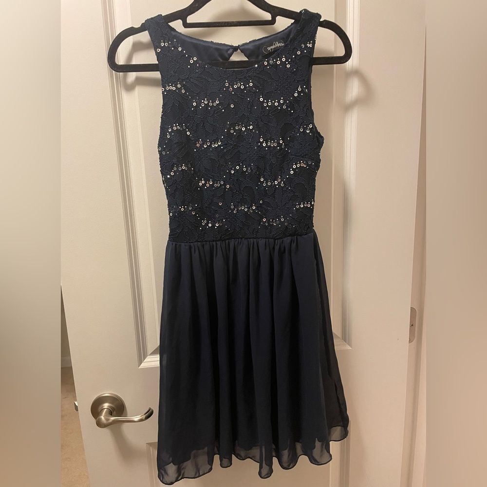 Speechless navy blue sleeveless formal dress 3